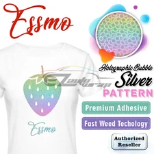 Essmo Holo Bubble Silver Pattern Heat Transfer Vinyl HTV T-Shirt Iron Press SP06