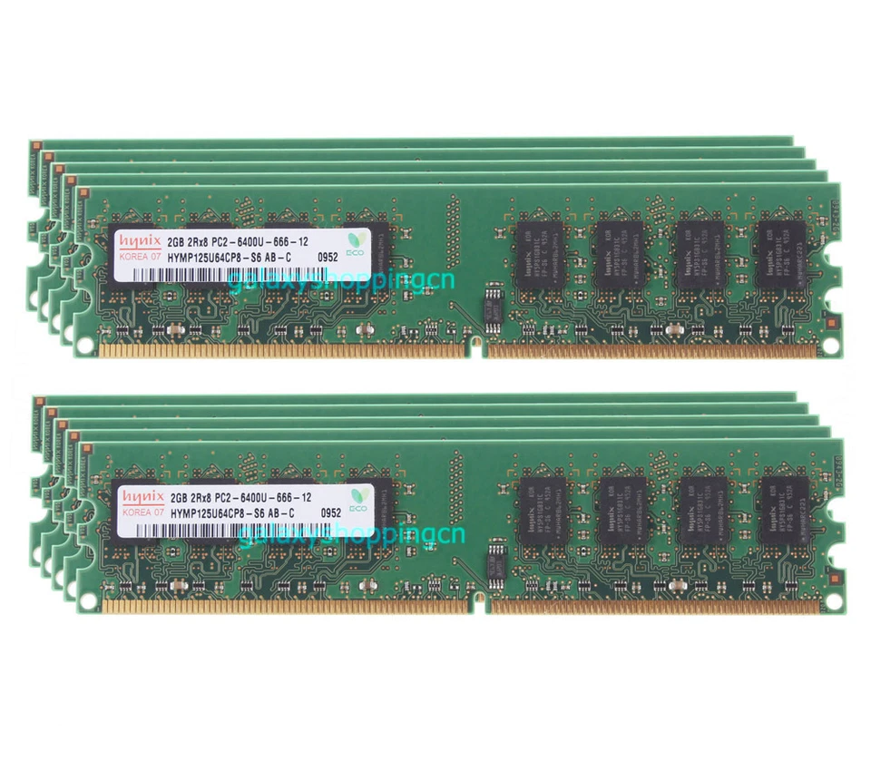 Hynix 10X 2GB PC2-6400 DDR2-800Mh​z Low Density Desktop RAM Memory Module PC6400 - Image 3 of 4