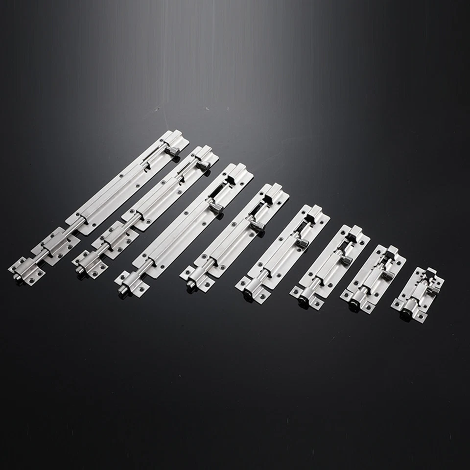 4 piezas pestillo de perno de barril de puerta 3 pulgadas, pestillo de seguridad de acero inoxidable cerradura deslizante Foto 3 de 4