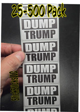"DUMP TRUMP" 25-500 bulk pack stickers decal labels stop anti impeach traitor