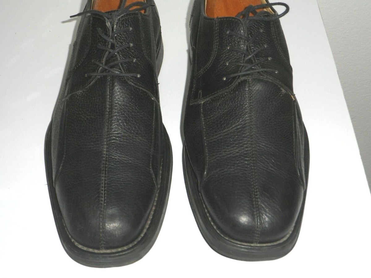 Studio Belvedere Bay Bridge Mens Black Leather Oxford Dress 
