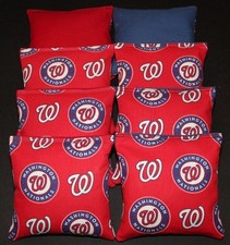 8 CORNHOLE BEAN BAGS made w Washington Nationals fabric ACA Regulation Toss Game