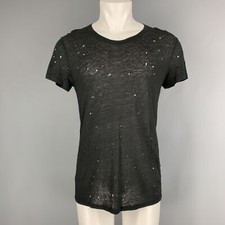 IRO Size XS Black Distressed Details Linen Cr...