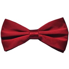 New in box men's silk pre-tied bow tie burgundy wedding formal prom party