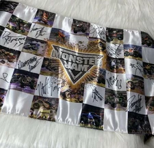 2015 Monster Jam Monster Truck Signed Team Flag Feld Motor Sports Autographed