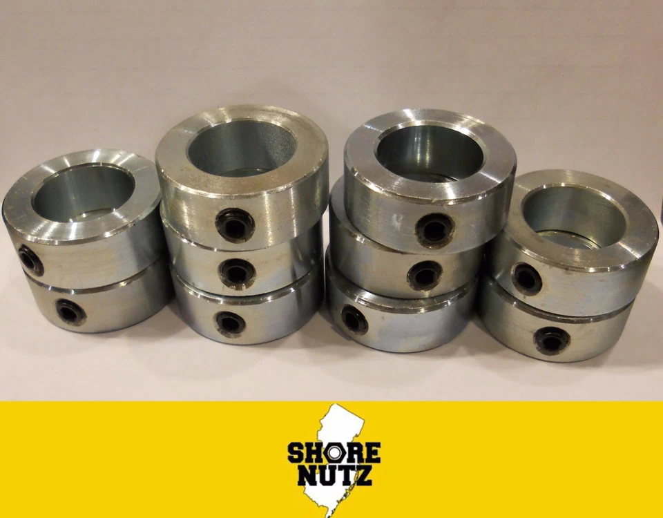 SHORENUTZ (10) 1-3/8" SHAFT SOLID STEEL ZINC PLATED SET SCREW COLLAR STOP SC137