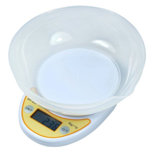 11 lbs x 1g Digital Kitchen Scale Diet Food Scale with Weighing Bowl - WH-B04 - Picture 1 of 10