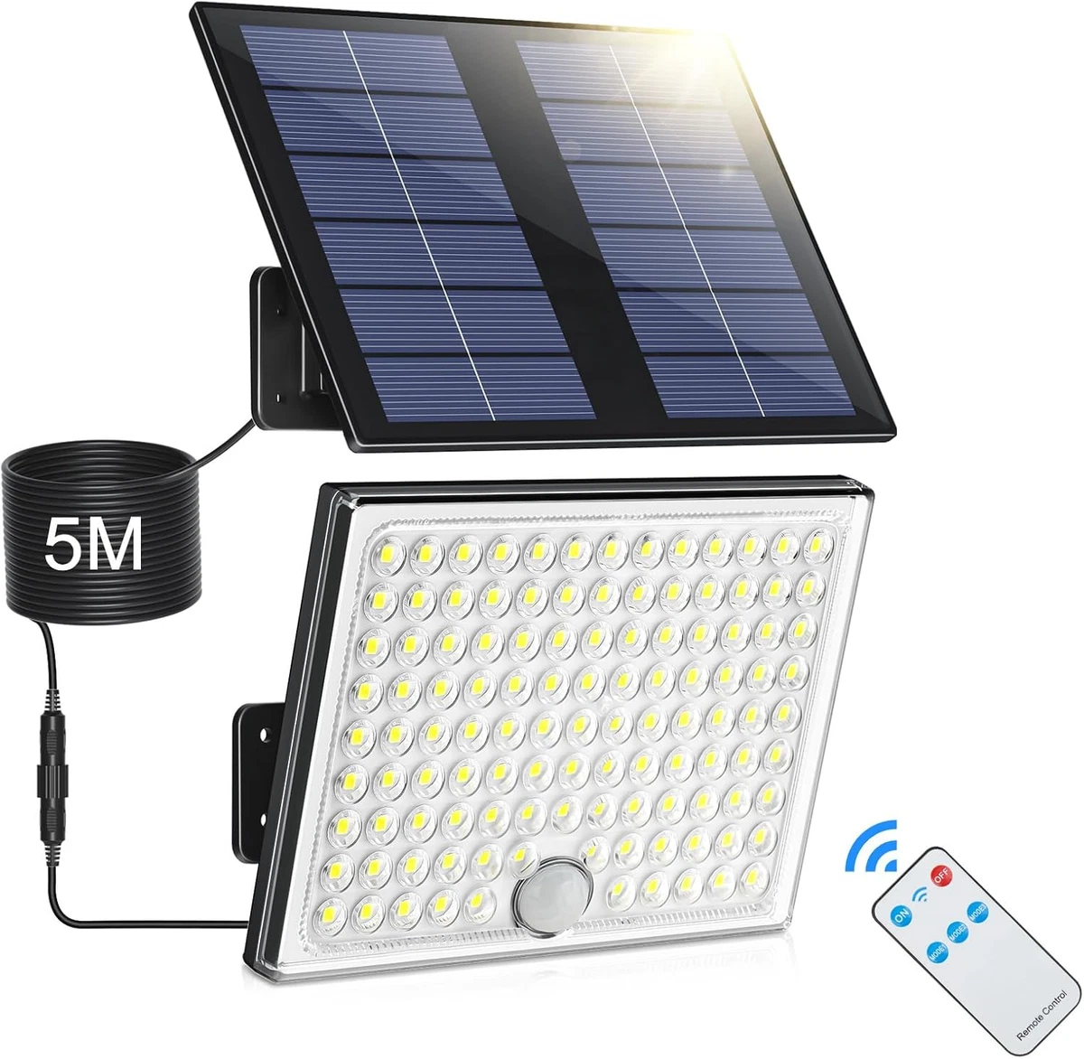 Faretto Con Pannello Solare Faro Solare LED Con Sensore Movimento 72 LED COB - Luce Esterna, Pannello Solare Luce Solare Led Esterno Faretto Con Pannello Solare Faro Solare LED Con Sensore Movimento 72 LED COB - Luce Esterna, Pannello Solare Luce Solare Led Esterno