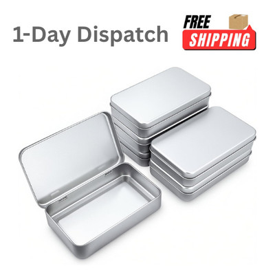 Thintinick 6Pc Metal Hinged Tin Boxes 5.9x3.5x1.2in