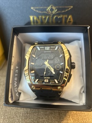 Activa X Invicta ACW8131-005 Men s Digital Analog Watch 50mm Black Gold New