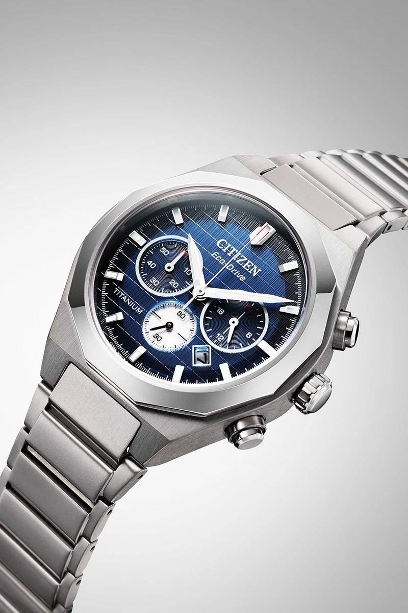 Citizen Zenshin "Senkei" Super Titanio Cronógrafo Esfera Azul - CA4691-59L