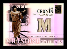 2002 Topps Tribute Joe Cronin #MIM-JC Milestone Materials Game Used Bat Relic