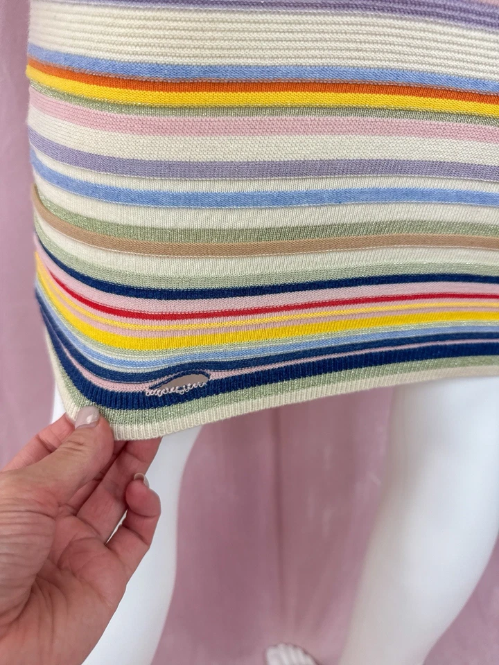 Alice + Olivia Womens Stripe Knit Bodycon Mini T-Shirt Dress XS Short Sleeve - Image 4 of 4