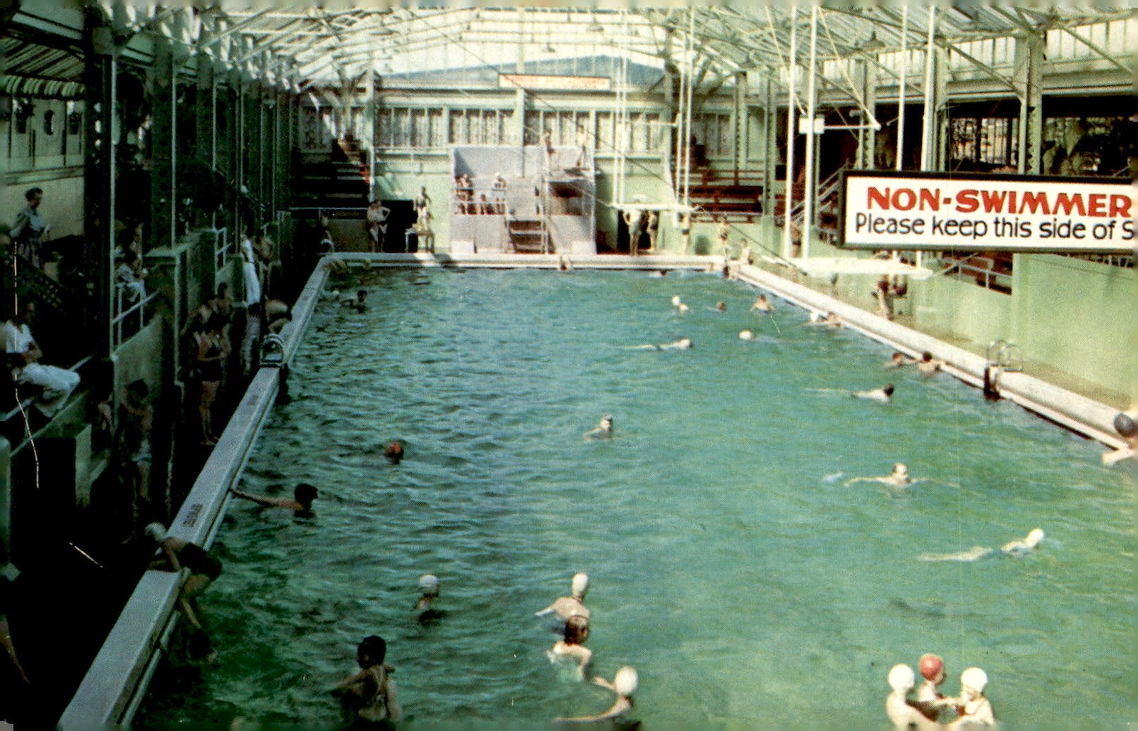 Crystal Gardens Pool, Empress Hotel, Victoria, B. C., Non-Swimmer, Postcard