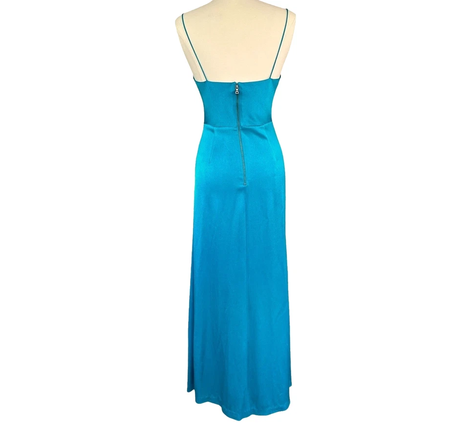 Alice + Olivia Fallon Ruched Sleeveless Size 8 Teal -Event Gala Guest - Image 3 of 4