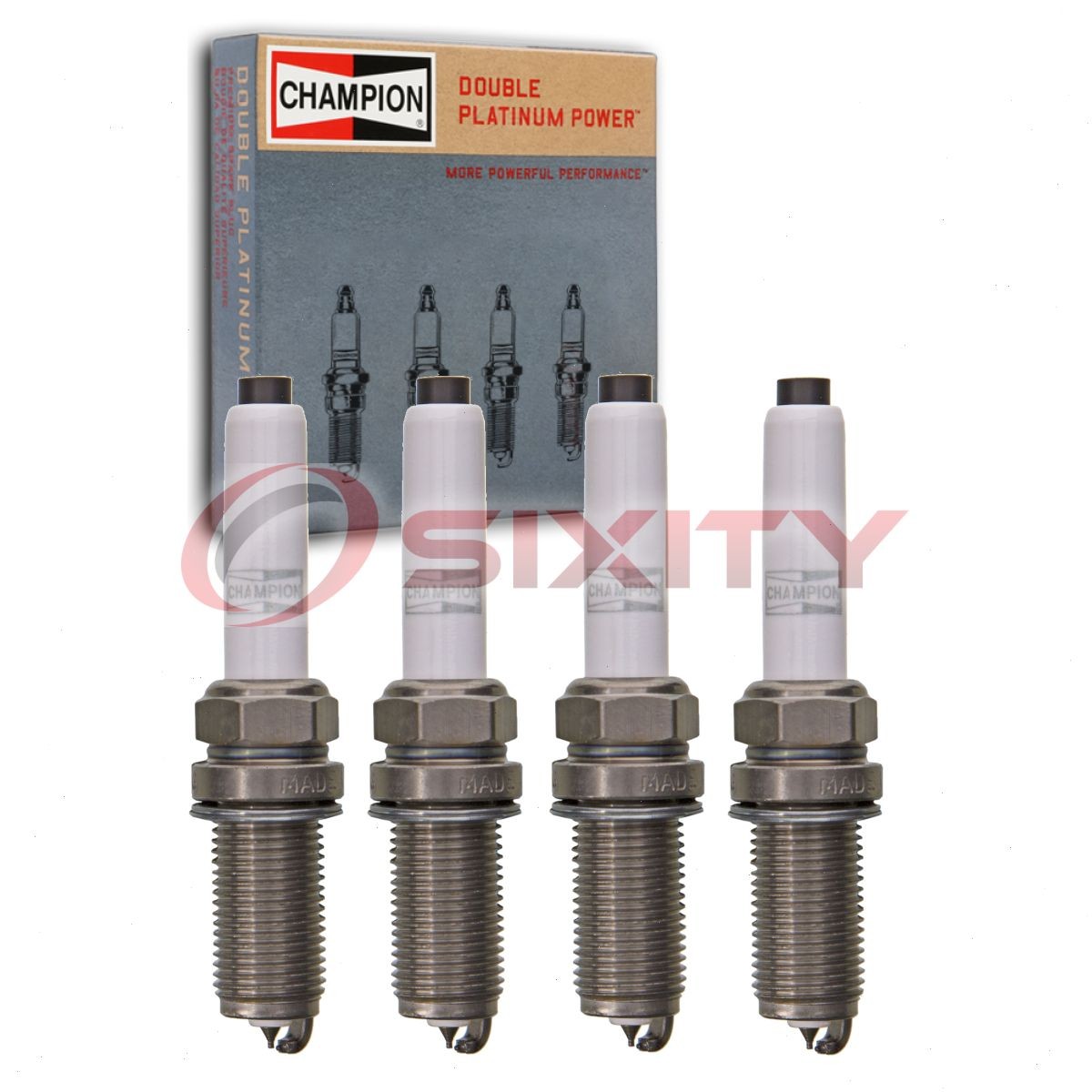 4 pc Champion Double Platinum Spark Plugs for 2016-2019 Audi A6 Quattro 2.0L jv