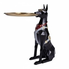 Hundefigur mit Schale moderner Stil Hundeskulptur mit Tablett Ablagefunktion