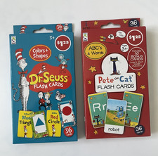 New - Pete the Cat  Dr Seuss - Flash Cards - Colors  Shapes/ABC's  Words