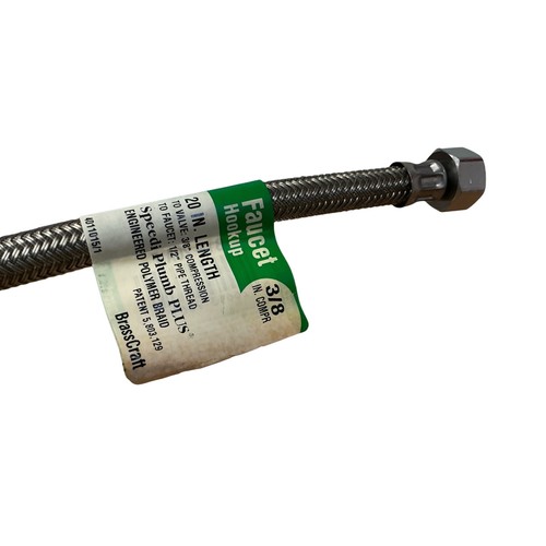 BrassCraft B1-20A F Faucet Supply Line 20” 3/8” Comp x 1/2” FIP Lot of 2