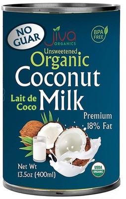 Organic Coconut Milk 13.5 Ounce (Pack of 12) - Unsweetened, Premium FULL 18% Fat
