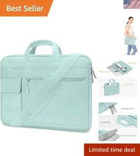 Functional Mint Green Laptop Briefcase for 13-14 Inch Models - Slim Design