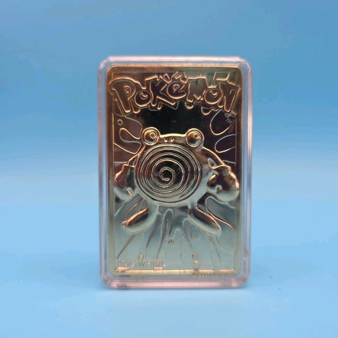 Pokemon Poliwhirl 24K Gold Plated Trading Card 1999 Burger King Limited Edition