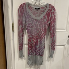 Express Pink And Silver Long Sleeve Mini Dress Women’s XS