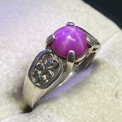 925 sterling silver ring natural six rays ruby star stone 7 us - 3.6 gram