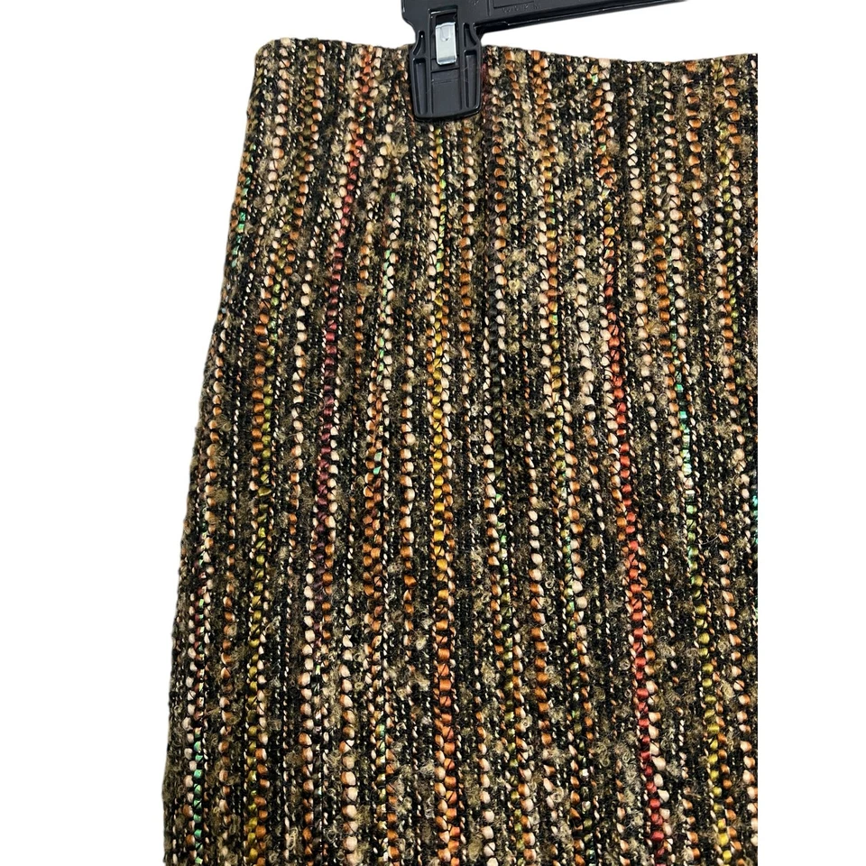 Alberto Makali brown Tweed Skirt Whiskered Boho Feather Trim 14  - Image 3 of 4