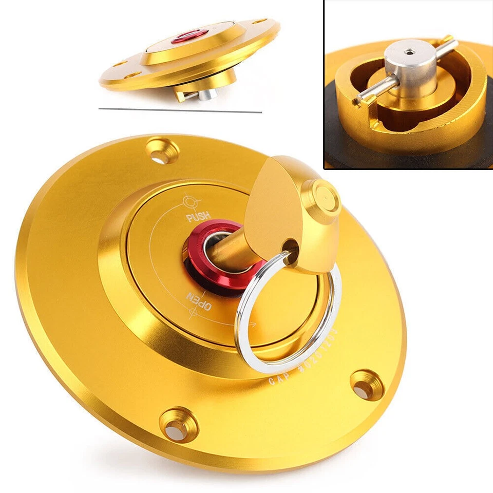 Gold Kraftstoff Tank Kappe Abdeckung für Kawasaki ZZR600 ZZR1200 ZZR1400 - Imagem 3 de 4