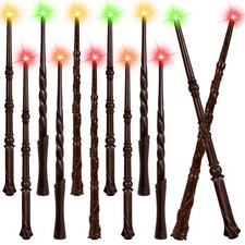 Light Up Wizard Wand with 4 Lighting Colors Sounds - 12 PCS Illuminating Wi...