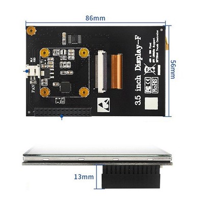 3.5-inch Touch Screen Cooling Fan Heat Dissipation for Raspberry Pi 4B/3B+/Zero