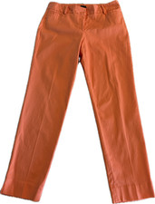 Talbots Hampshire Ankle Pants Size 8 Peach Orange Cotton Stretch Straight Leg