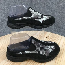 Easy Spirit Shoes Womens 6 Travel Time Mule Black Leather Closed Toe Comfort