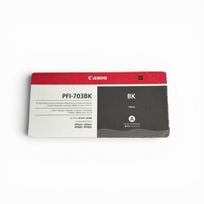 Canon PFI-703BK Black Ink Tank 700ml Genuine OEM for ImagePROGRAF