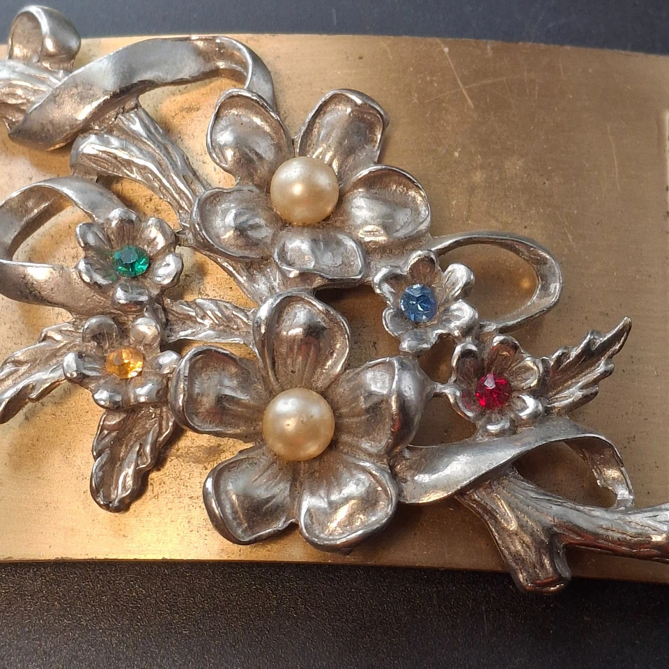 Vintage Decorative Brass Buckles Lot of 2 - Image 2 of 4