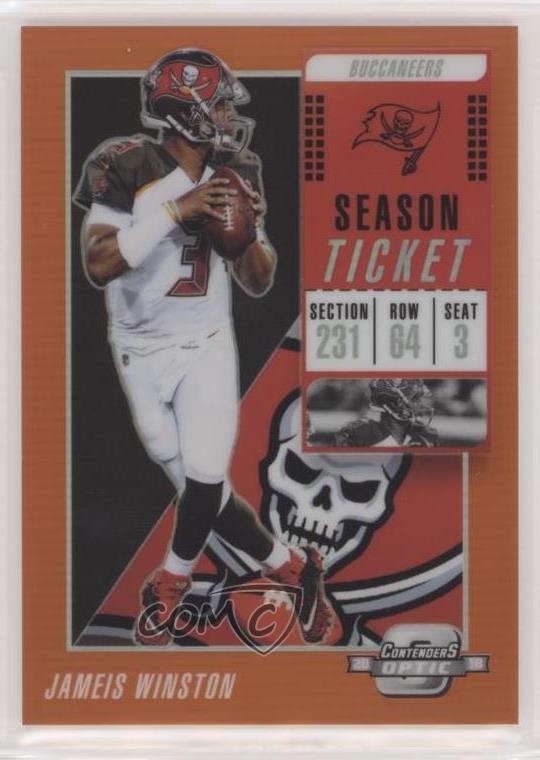 2018 Panini Contenders Optic Orange Prizm 44/49 Jameis Winston #7 zg6