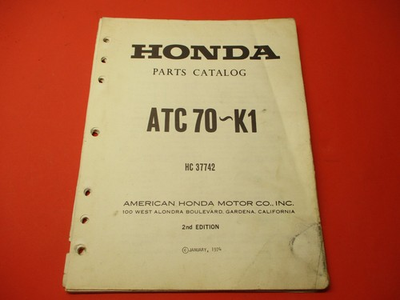 #ad OEM ORIGINAL HONDA PARTS CATALOG MANUAL 1973 1974 ATC70 $49.99
