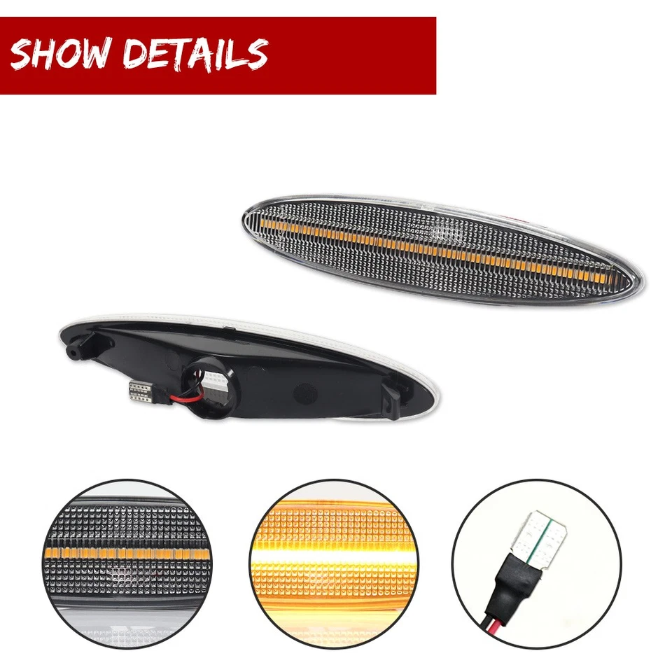 Luces de señalización LED ámbar transparente para parachoques delantero para Lexus SC430 2002-2010 Foto 4 de 4