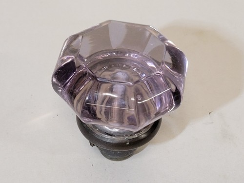 Antique Sun Purple Crystal Glass Door Knob Amethyst Manganese Glow 2-1/4" (P2) - Picture 2 of 7