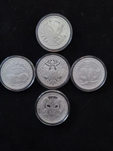 Lot Of 5 Destiny 2 oz .999 Fine Silver Coins (Coins 1-5)