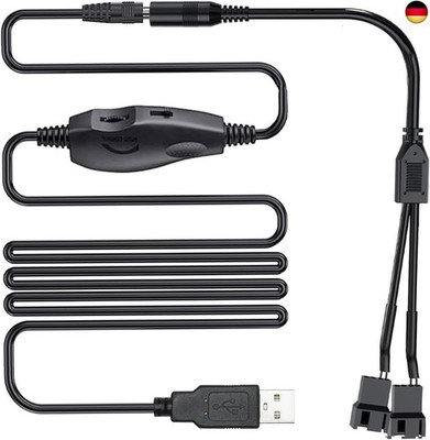 RUNCCI-YUN 12V USB Fan Controller, USB DC 5 V Step up zu 12V 2 polig Fan Speed