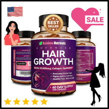 24-in-1 Advanced Hair Growth Vitamins  Biotin 10,000mcg, Collagen