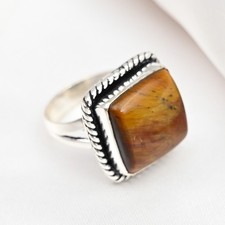 Tiger's Eye Gemstone Handmade 925 Sterling Silver Jewelry Gift For Love