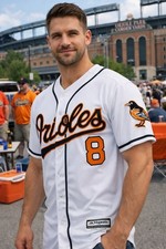 Retro Majestic Cool Base Baltimore Orioles Ripken 8 Jersey White XL Tribute