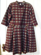 Size 2X ModCloth Maroon Plaid Dress with Half Sleeves
