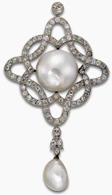 2,02 ct Natürlicher Diamant 14K Weißgold Perlen Brosche Pin - Bild 1 von 4