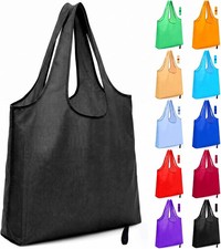 10x Reusable Grocery Bags Large Waterproof Foldable Shopping Tote Bags w/ Handle