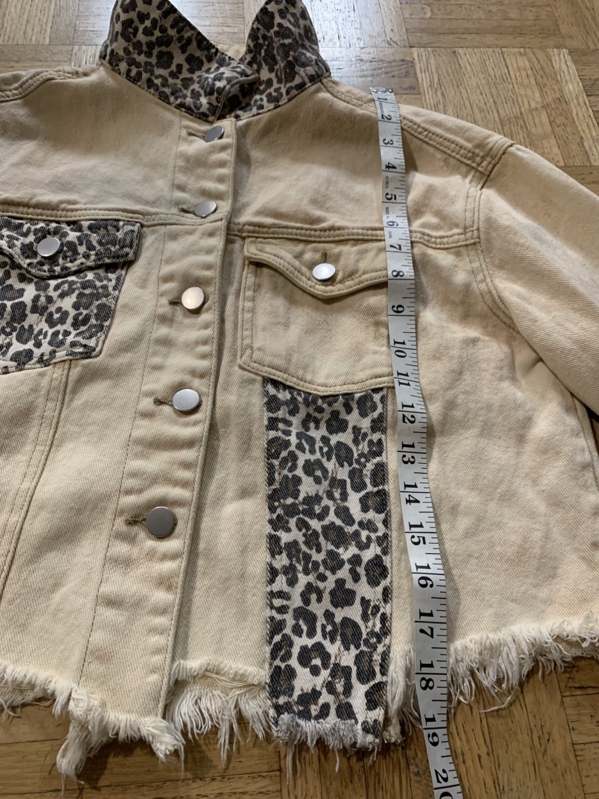 POL CLOTHING PATCHWORK BUTTON-DOWN DENIM JACKET S… - image 4