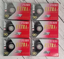 BASF Ferro Extra I 90 Minute Audio Cassette Tapes Lot Of 6 New Sealed